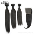 FREE SHIPPING Raw Cuticle Aligned Vietnam Human Hair Extension With Lace Closure Baby Hair